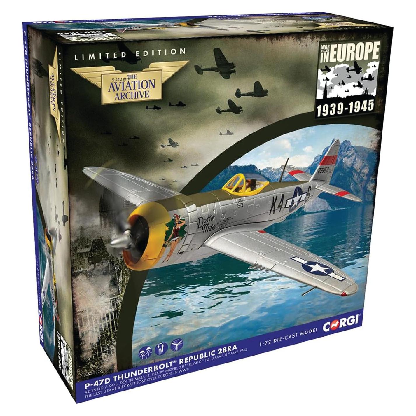 Modelo Diecast Corgi P-47D Thunderbolt 1:72 Dottie Mae