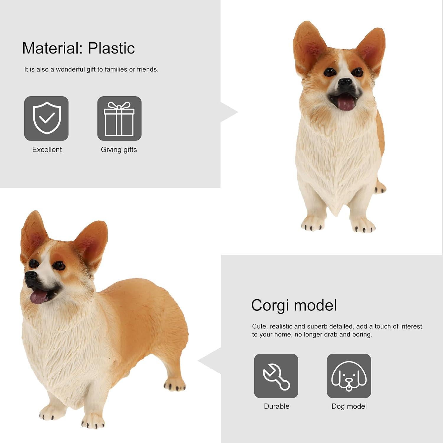 Figura de Corgi Miniatura IMIKEYA 10.5x8.5 cm Resina Decorativa