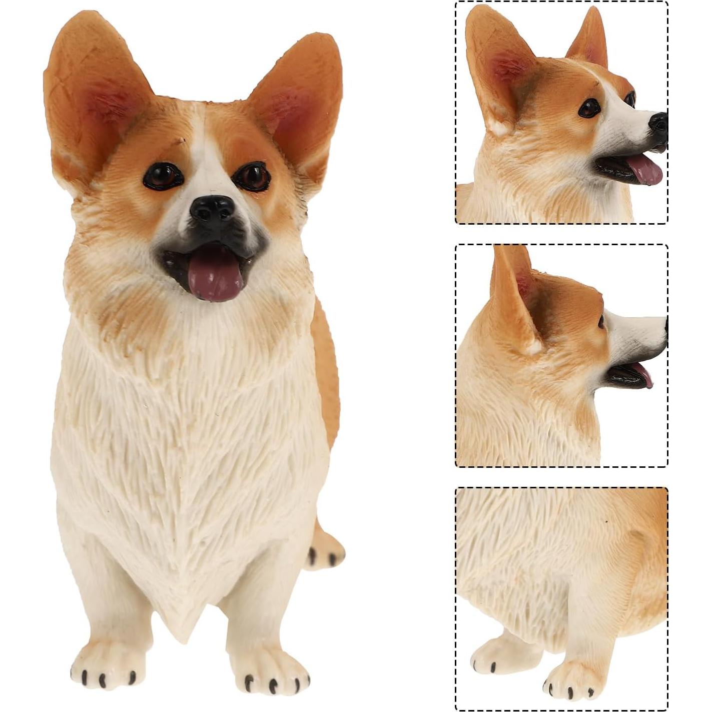 Figura de Corgi Miniatura IMIKEYA 10.5x8.5 cm Resina Decorativa