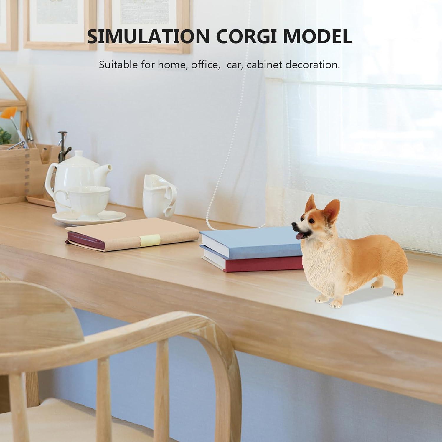 Figura de Corgi Miniatura IMIKEYA 10.5x8.5 cm Resina Decorativa