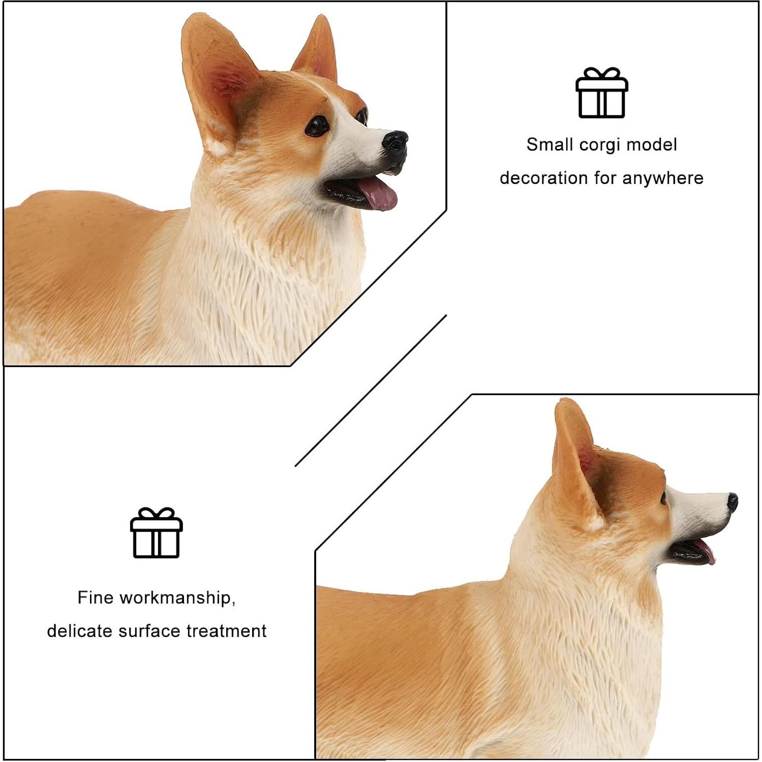 Figura de Corgi Miniatura IMIKEYA 10.5x8.5 cm Resina Decorativa