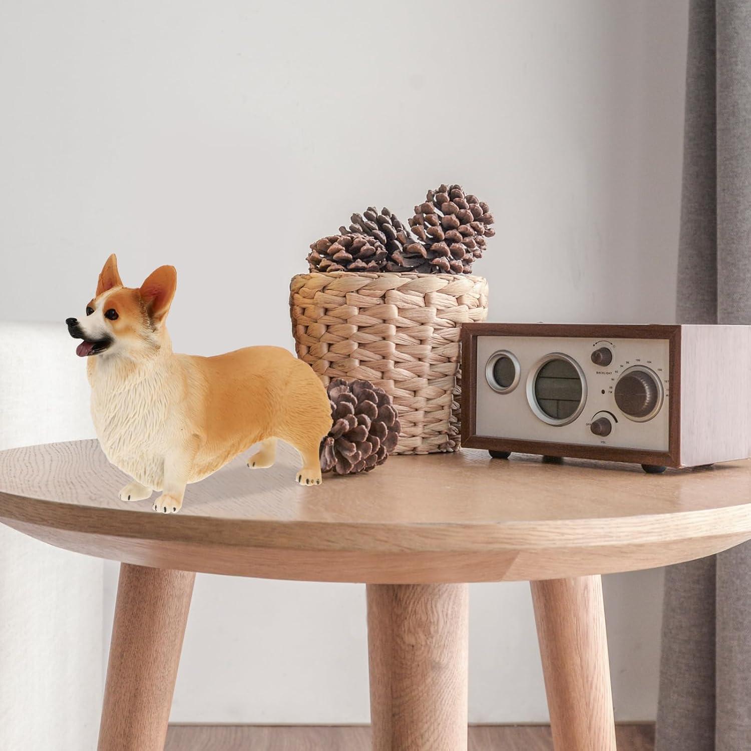 Figura de Corgi Miniatura IMIKEYA 10.5x8.5 cm Resina Decorativa
