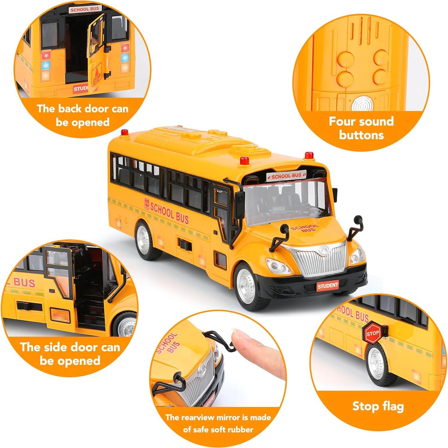 Autobús Escolar Amarillo Interactivo Cdymkf 30 cm con Luz