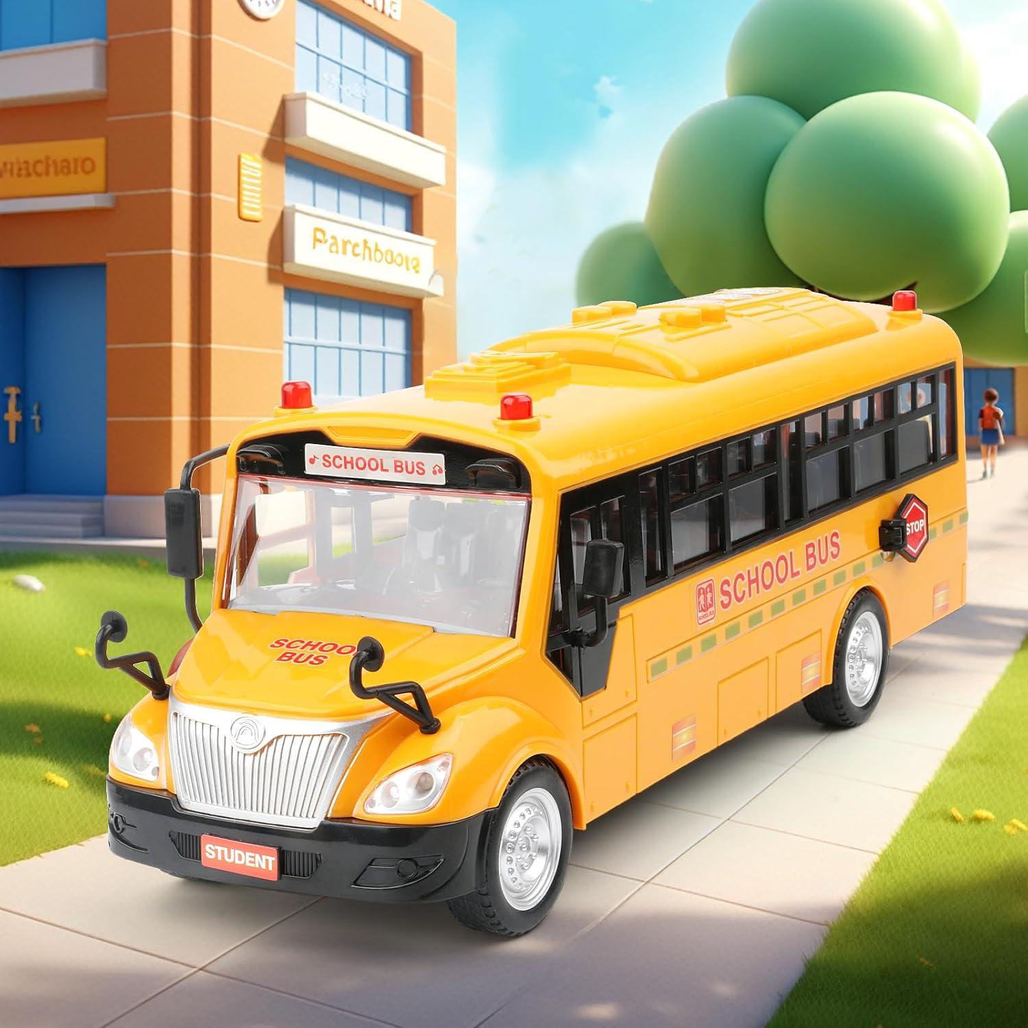 Autobús Escolar Amarillo Interactivo Cdymkf 30 cm con Luz