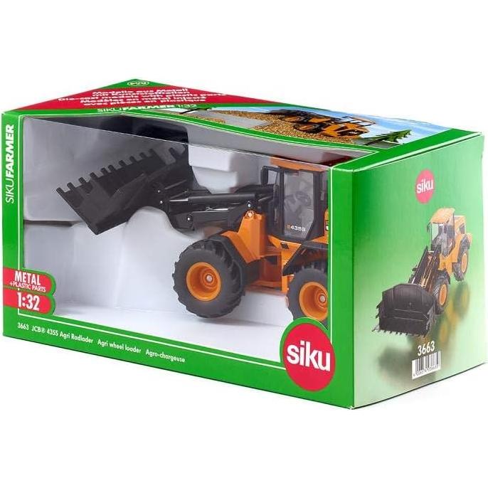 Cargadora de Ruedas JCB 435S Agri SIKU 1:32 Metal Naranja