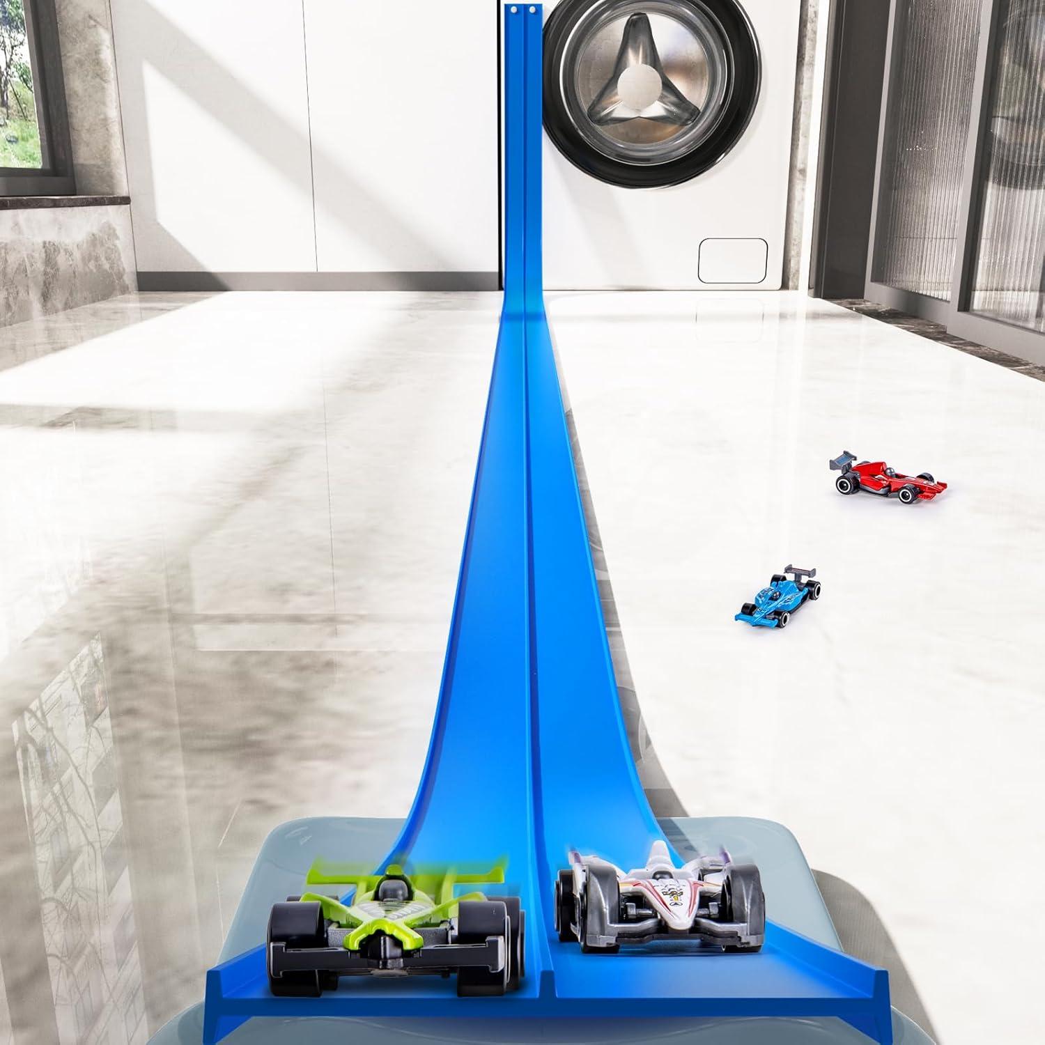 Pista de Carreras Flexible Kikikid 4 Coches 15 Pies Azul