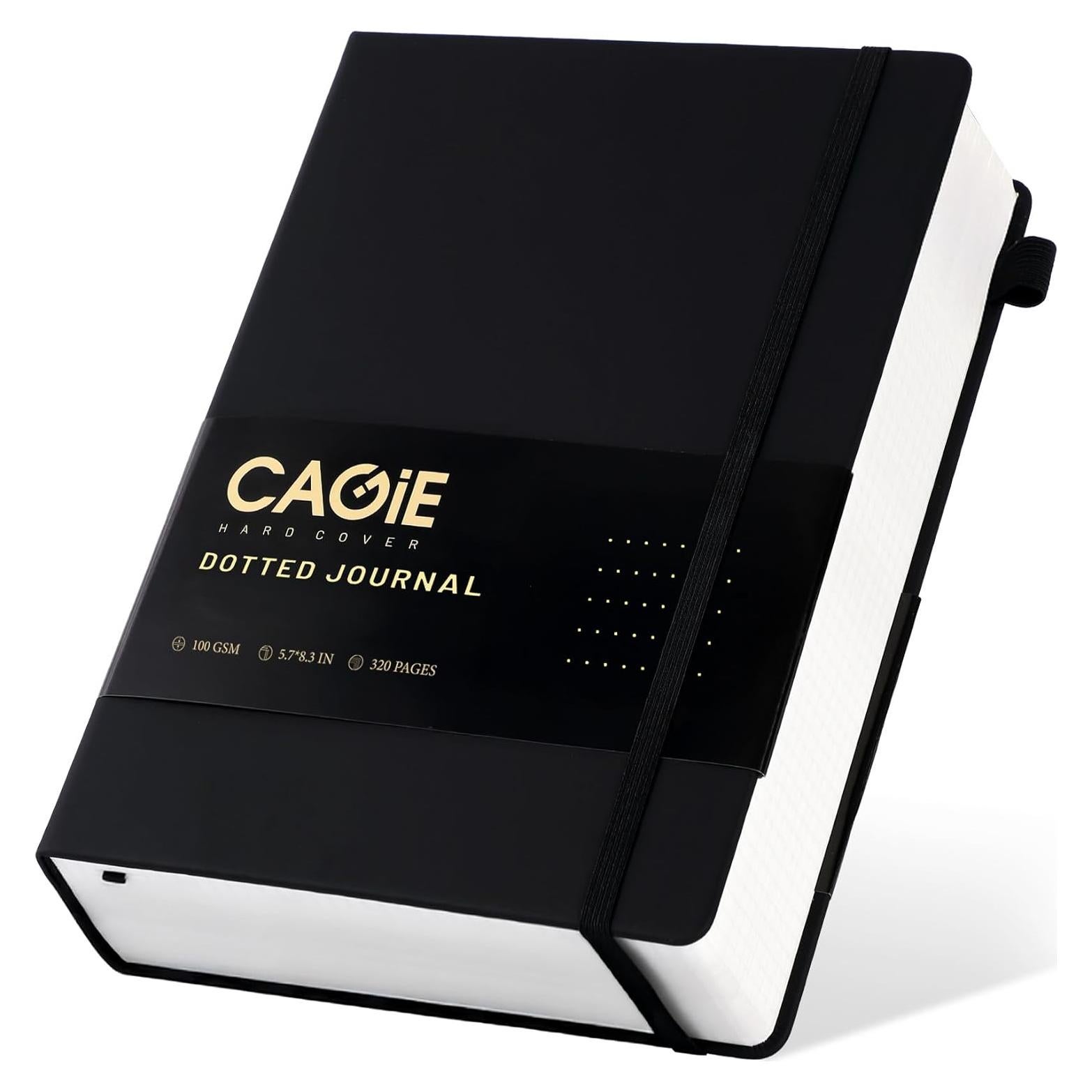 Cuaderno de Puntos A5 CAGIE 320 Páginas 100 GSM Tapa Dura Negro