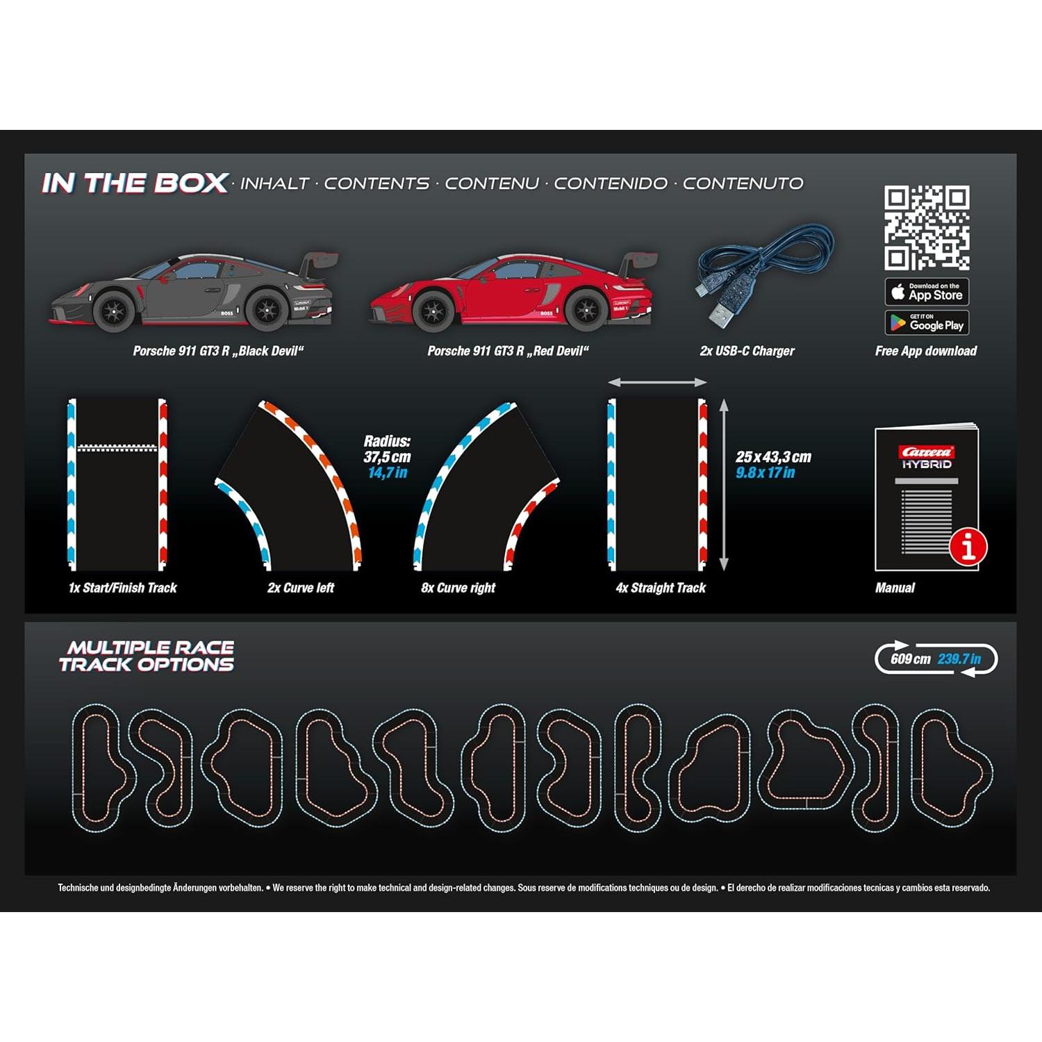 Set de Carreras Carrera Hybrid Highway Challenge - 2 Coches Porsche 911 GT3 R