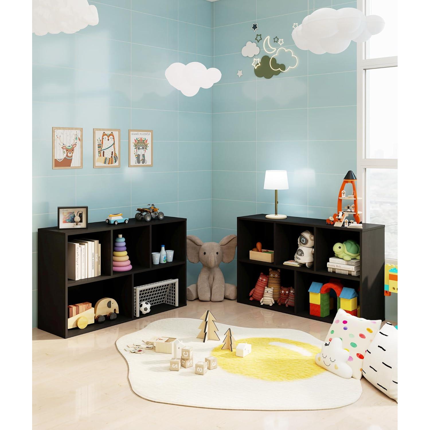 Estante de Almacenamiento Montessori VPSMAT 5 Cubos Negro