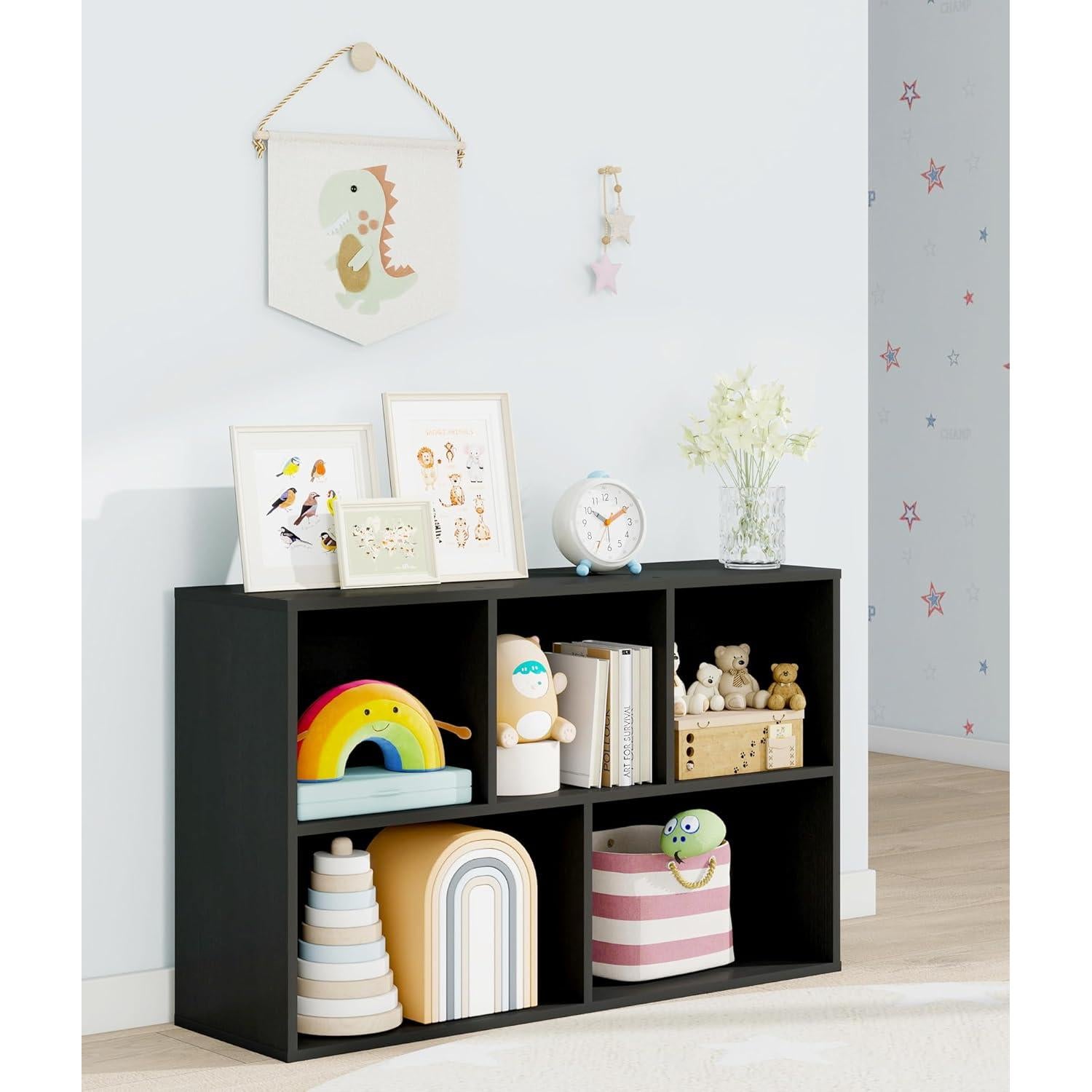 Estante de Almacenamiento Montessori VPSMAT 5 Cubos Negro