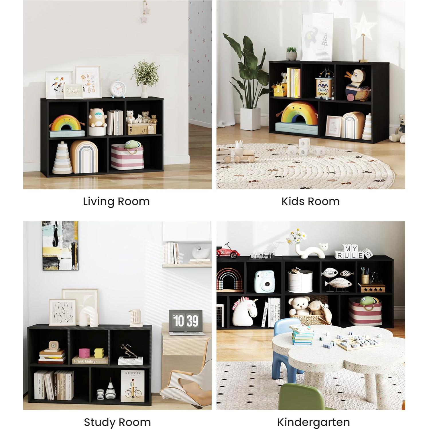 Estante de Almacenamiento Montessori VPSMAT 5 Cubos Negro