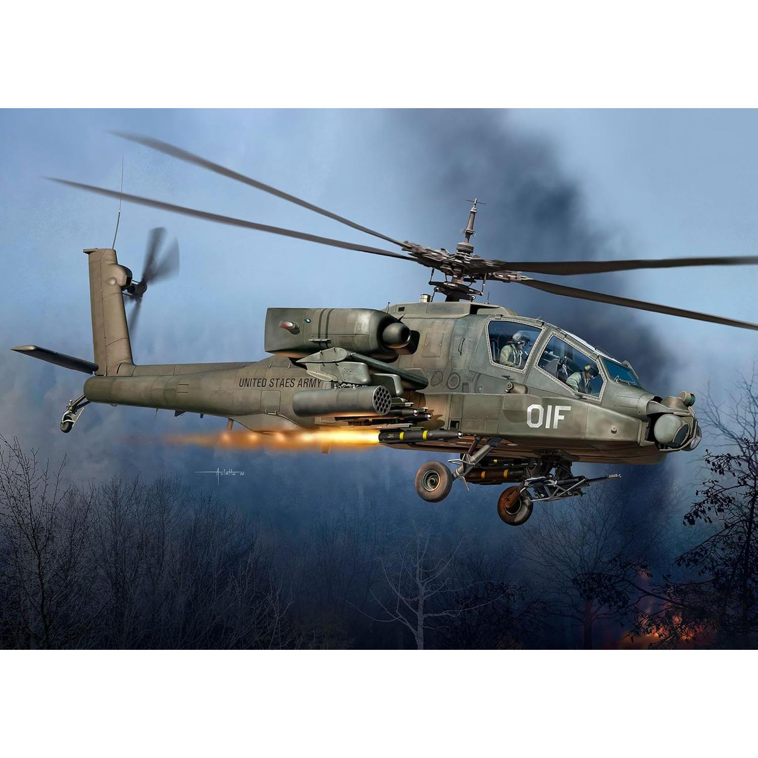 Revell Kit de Modelo AH-64A Apache 1:72 Plástico Sin Pintar