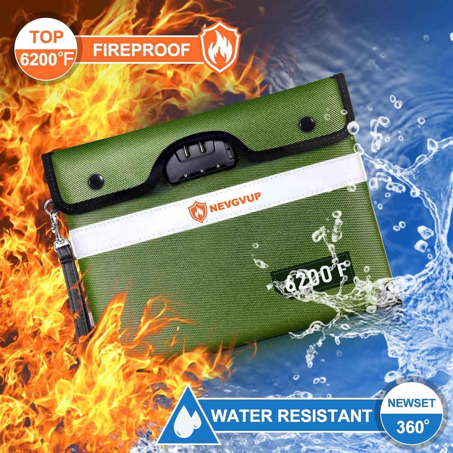 Bolsa Ignífuga NEVGVUP A5 con Cerradura y Resistencia al Agua