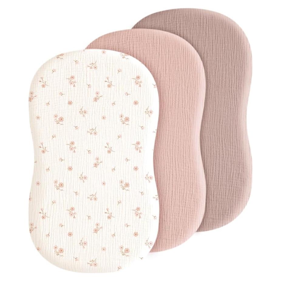 Sábanas para Cuna Estándar Coreeky 3 Paquete Algodón Muselina