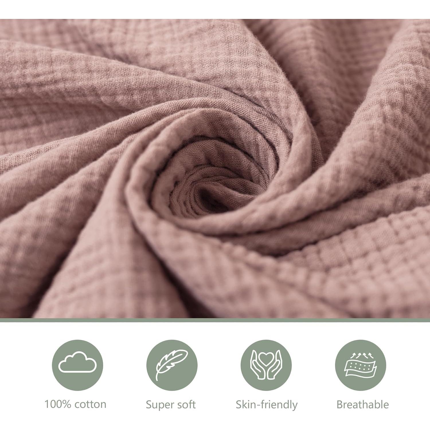 Sábanas para Cuna Estándar Coreeky 3 Paquete Algodón Muselina