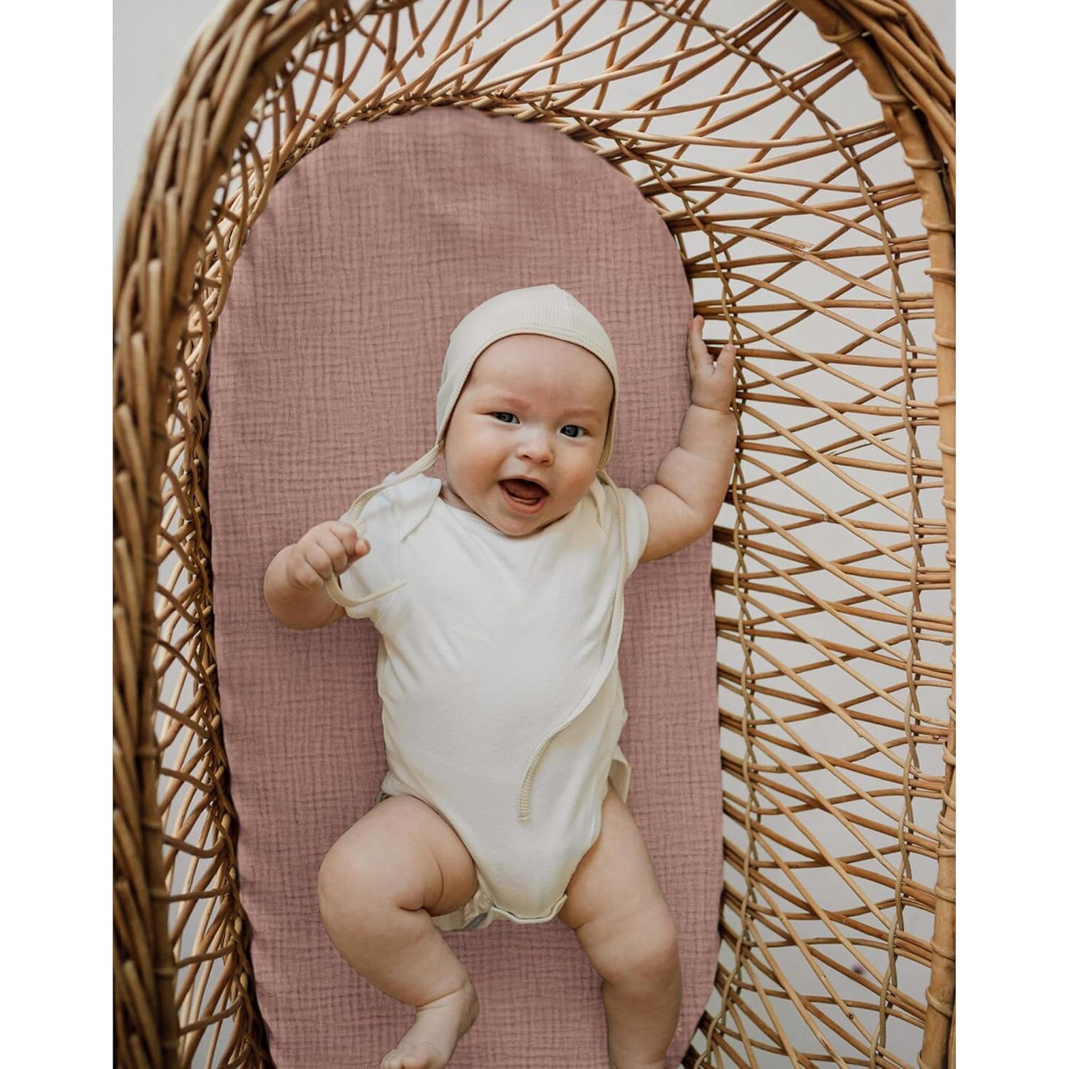 Sábanas para Cuna Estándar Coreeky 3 Paquete Algodón Muselina