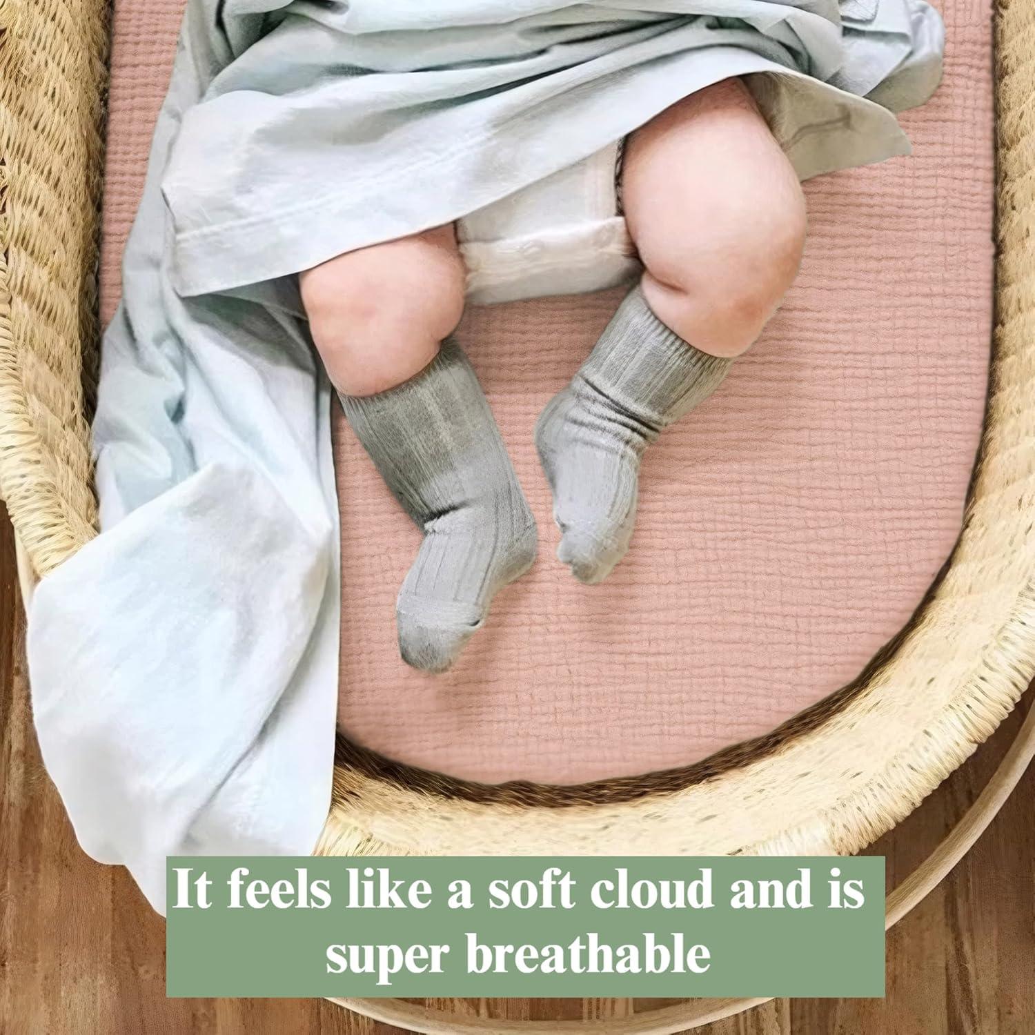 Sábanas para Cuna Estándar Coreeky 3 Paquete Algodón Muselina