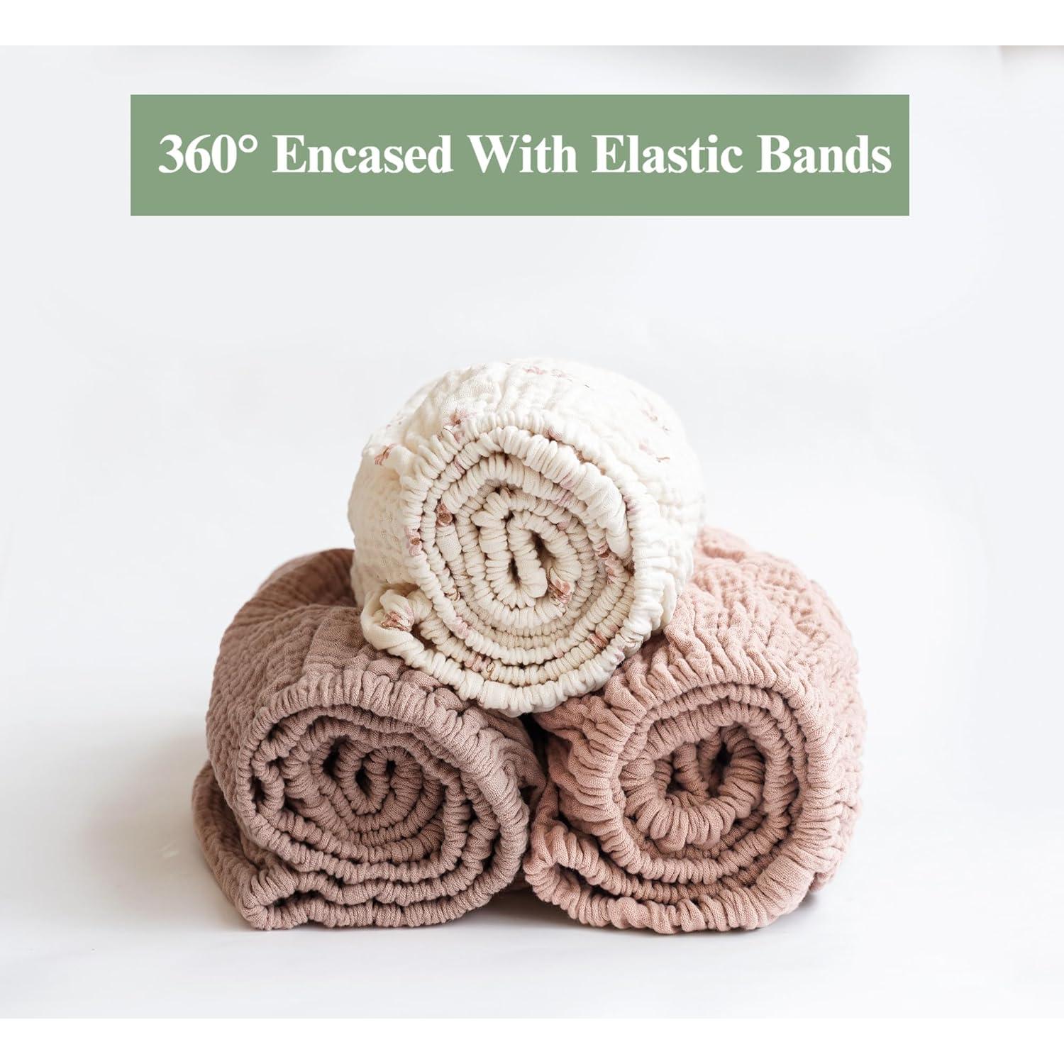 Sábanas para Cuna Estándar Coreeky 3 Paquete Algodón Muselina