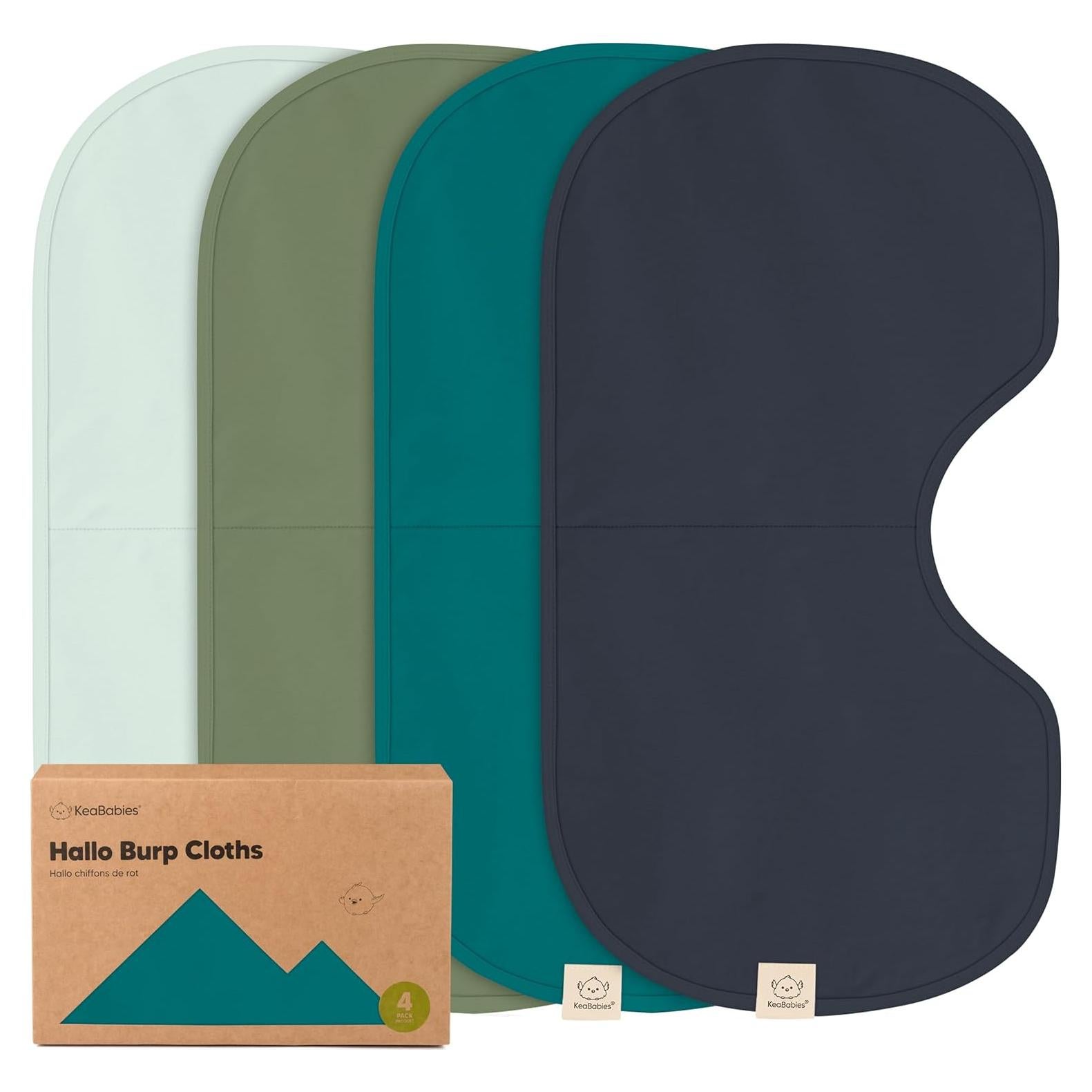 Paquete de 4 Paños de Eructo KeaBabies Algodón Orgánico 56x30.5cm