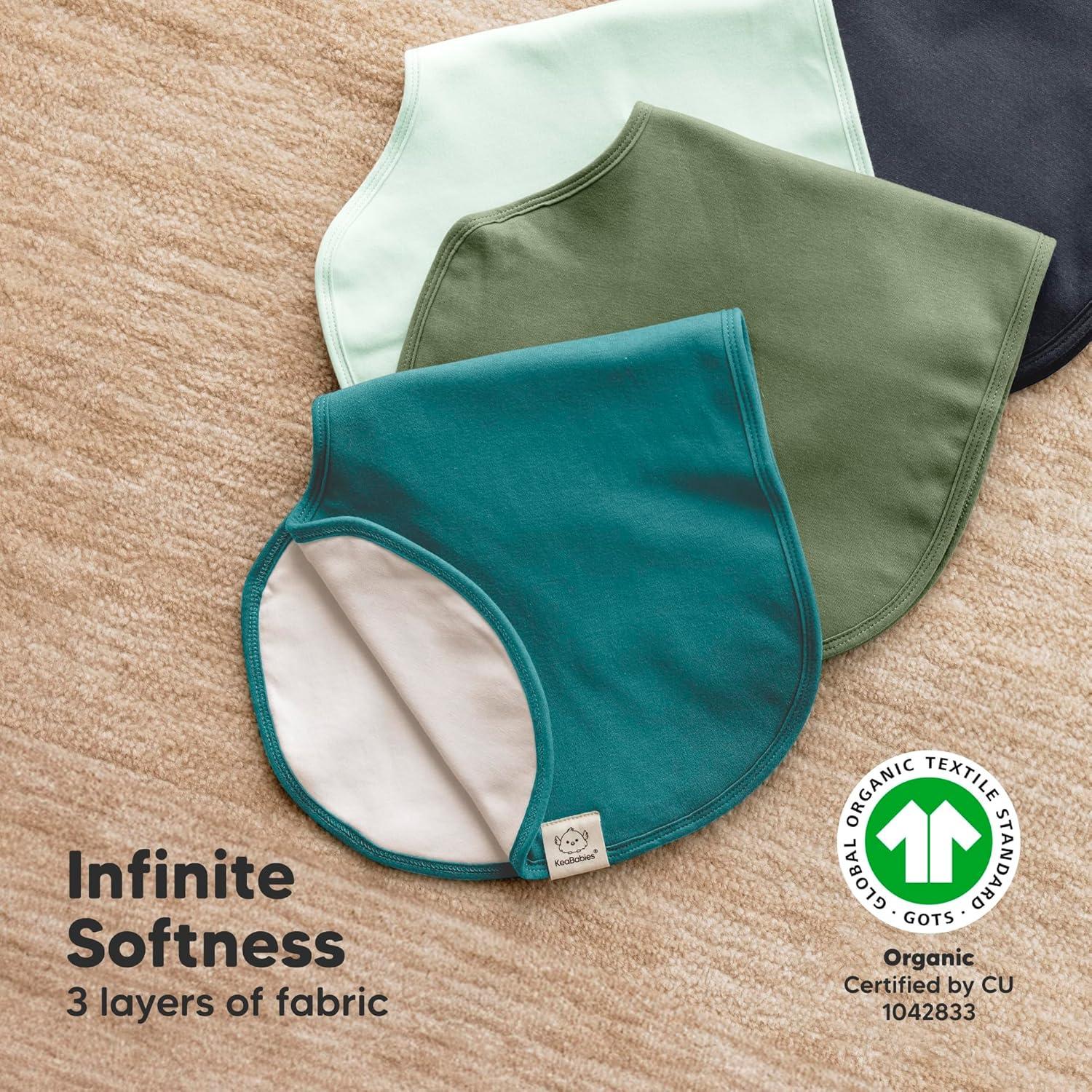 Paquete de 4 Paños de Eructo KeaBabies Algodón Orgánico 56x30.5cm