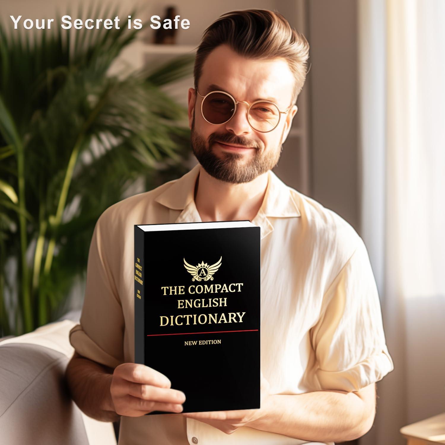 Caja Falsa Diccionario ANZAKY con Cerradura y Bolsa a Prueba de Fuego