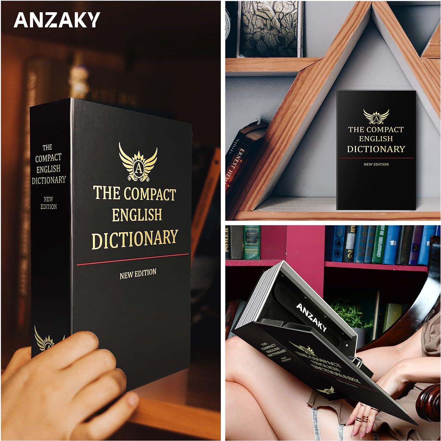 Caja Falsa Diccionario ANZAKY con Cerradura y Bolsa a Prueba de Fuego