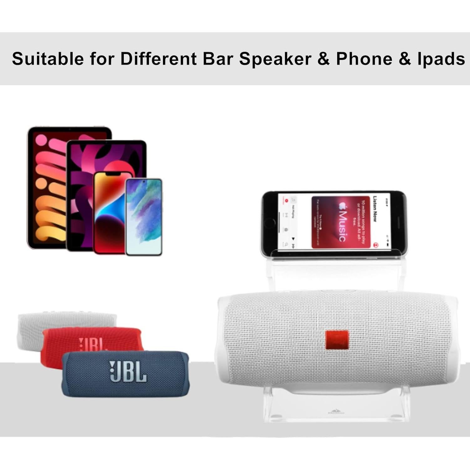 Soporte Acrílico TXEsign para Altavoz JBL y Smartphone Transparente