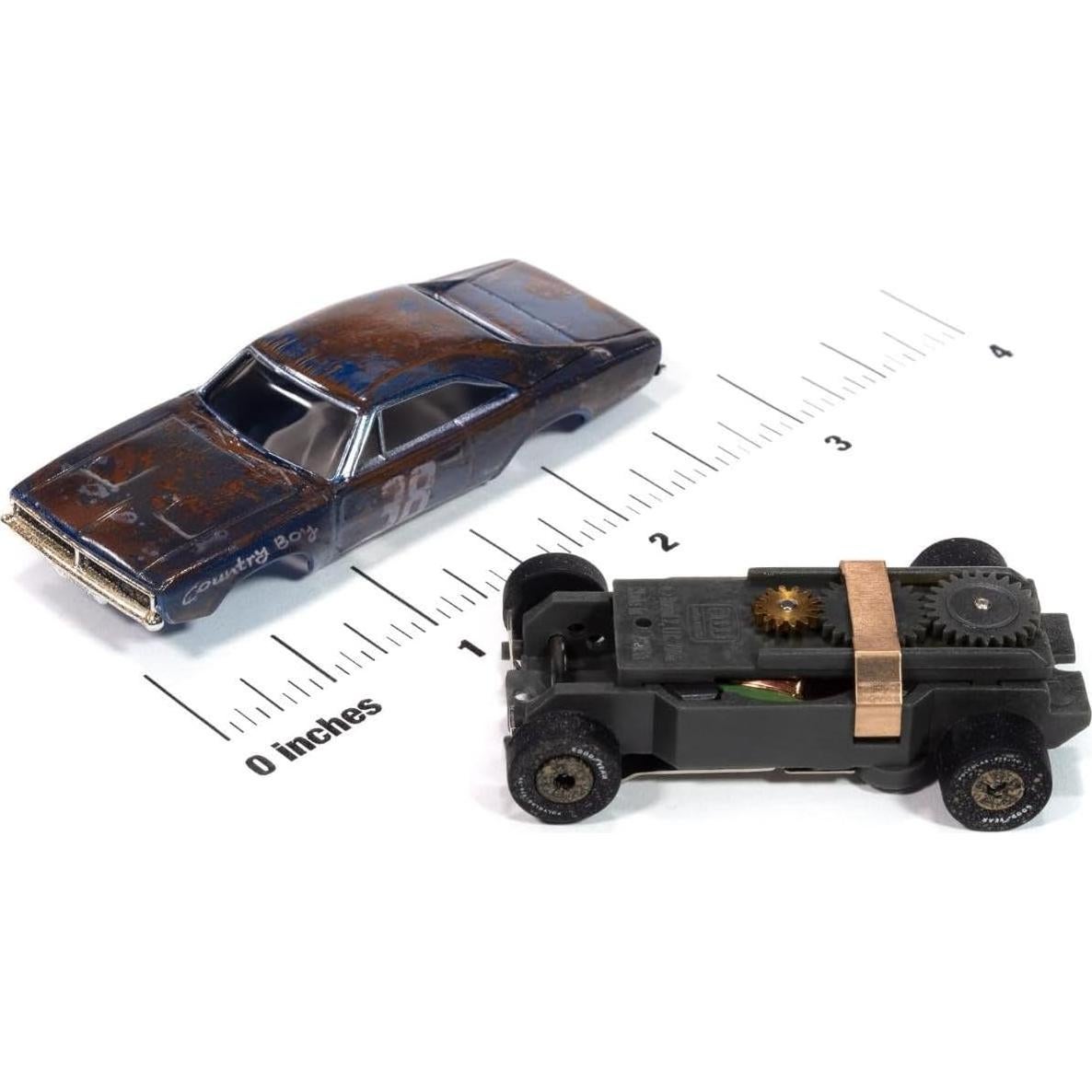 Auto World Thunderjet 1969 Dodge Charger Azul Escala HO 1:64