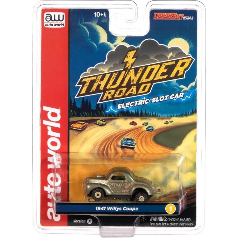 Auto World Thunderjet 1941 Willys Coupe Verde Escala HO 1:64