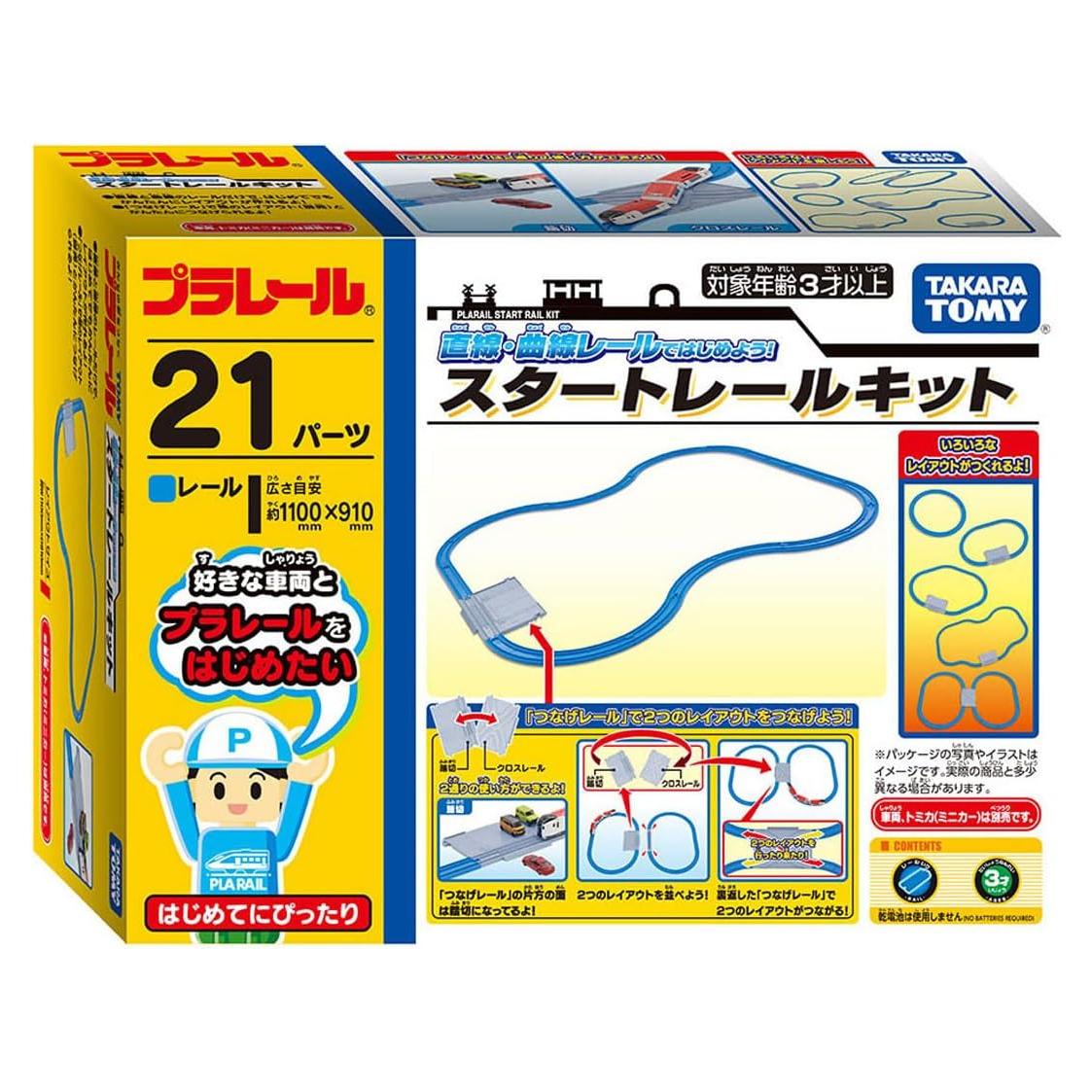 Kit de Rieles Rectos y Curvados Takara Tomy Plarail 24x18 cm