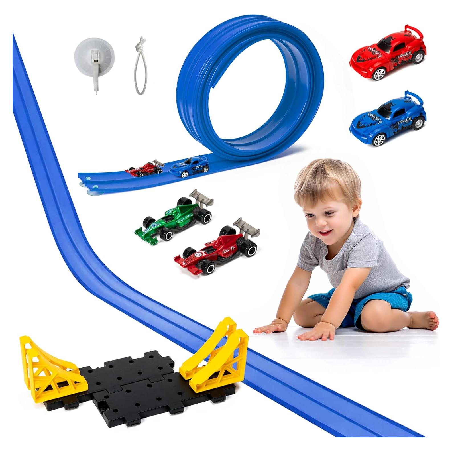 Juego de Pista de Carreras Flexible VERSRH 4.88m Azul