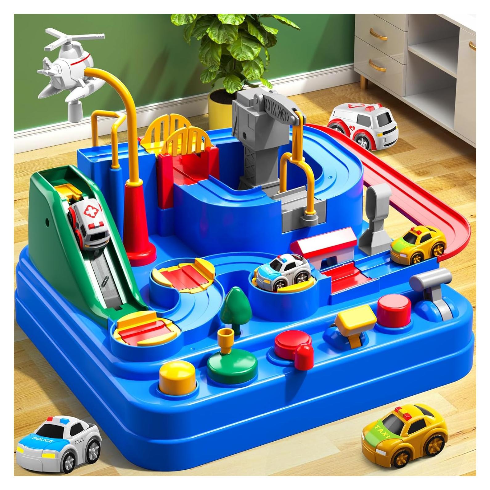 Pista de Carreras KIZONLY para Niños 3 a 8 Años con 3 Autos