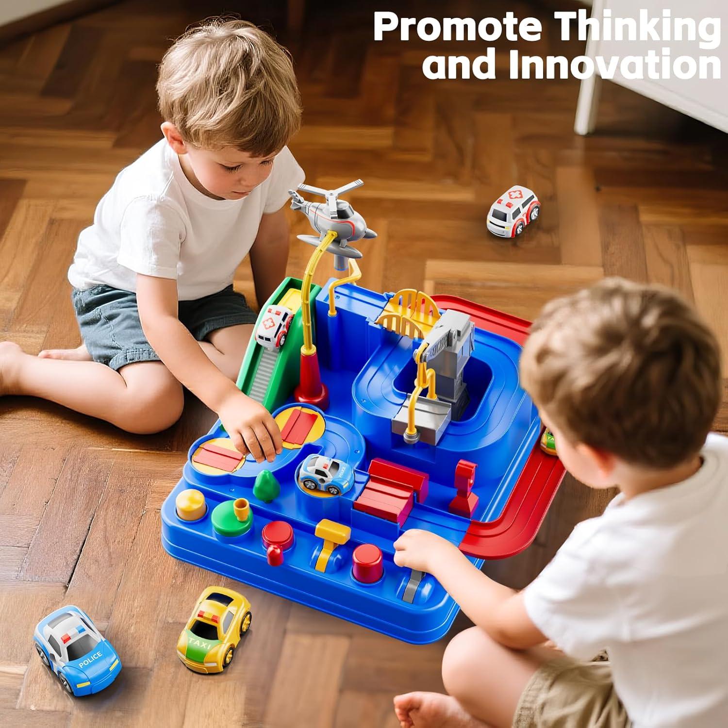 Pista de Carreras KIZONLY para Niños 3 a 8 Años con 3 Autos