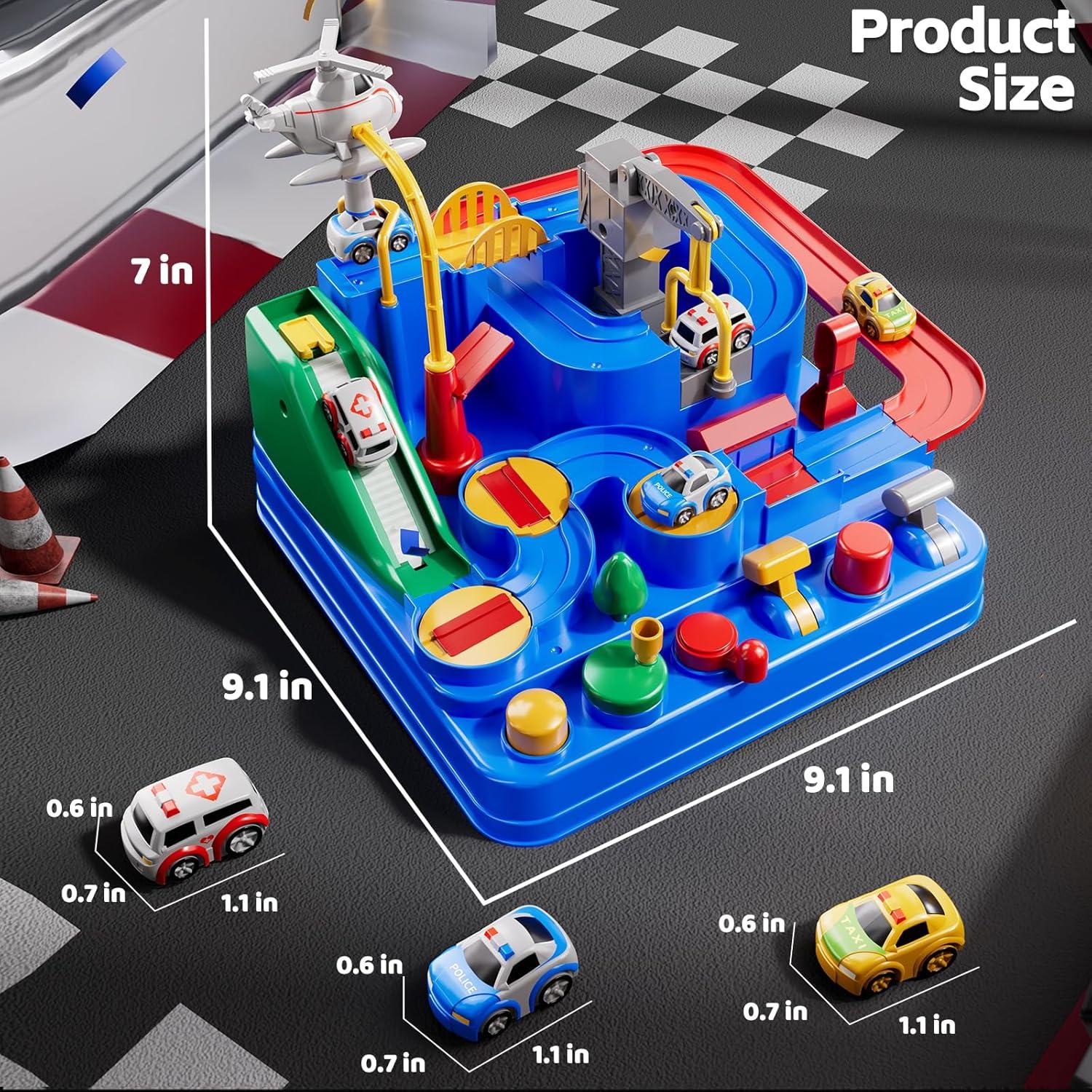 Pista de Carreras KIZONLY para Niños 3 a 8 Años con 3 Autos