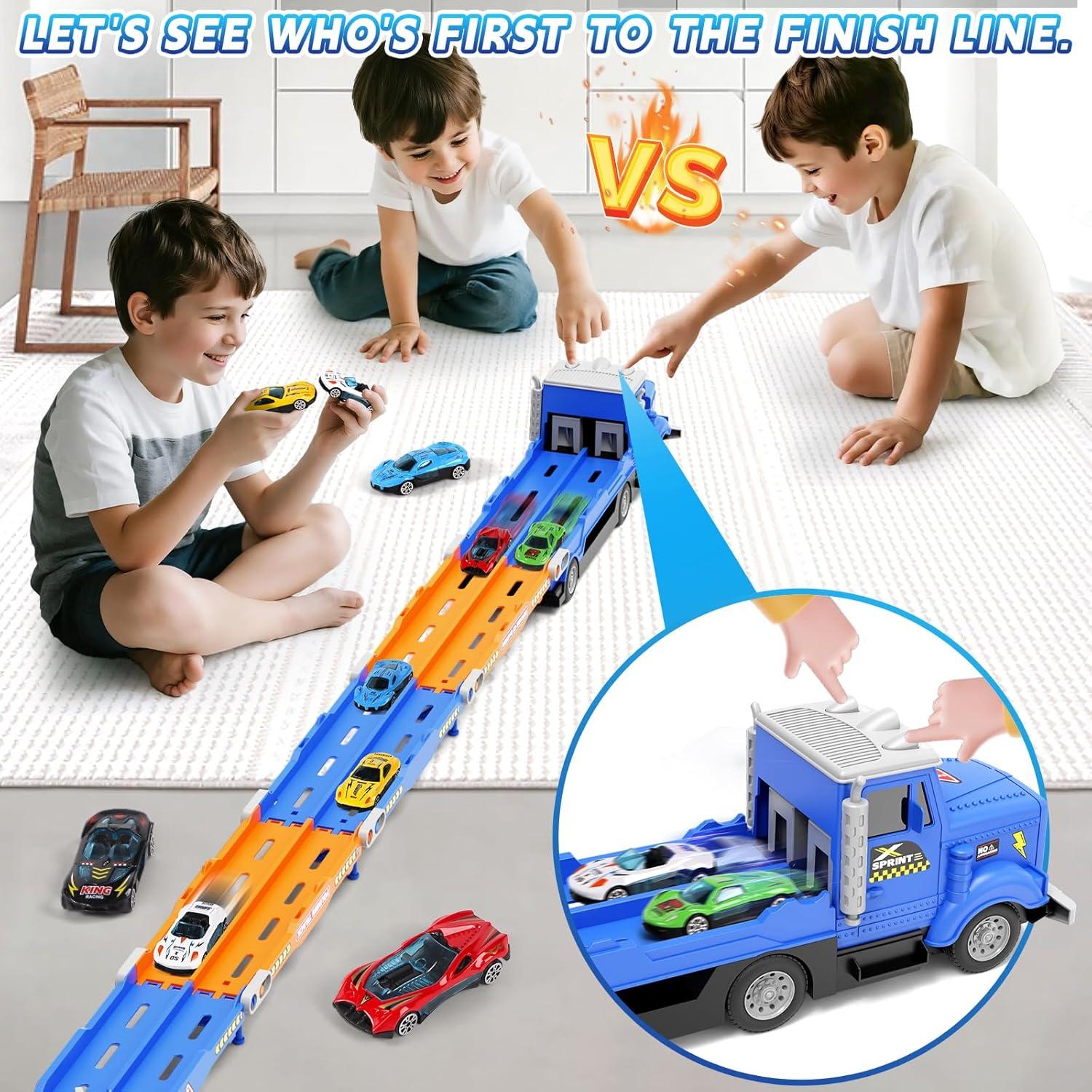 Juego de Pista de Carreras HONGTUO 139.7 cm con 6 Coches