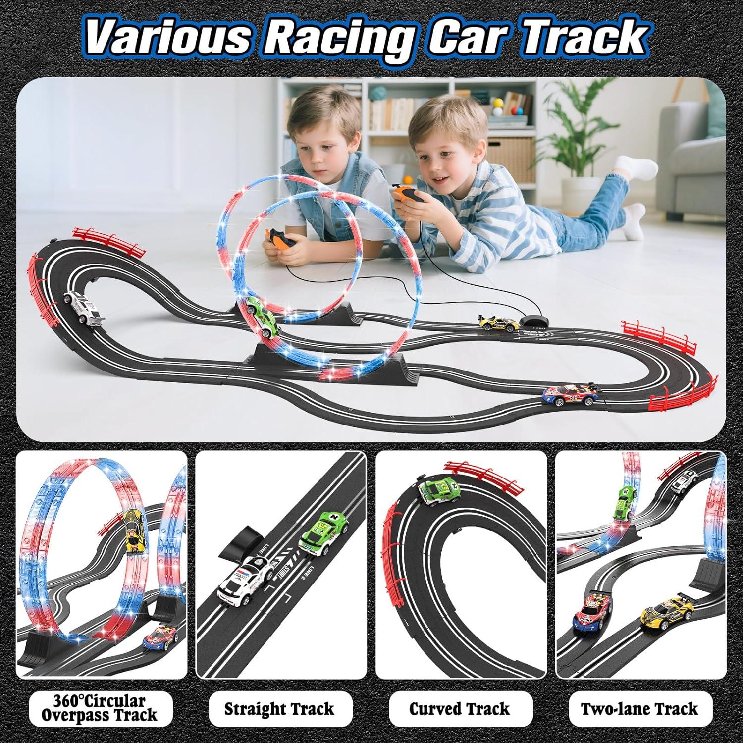 Juego de Pista de Coches de Slot Wupuaait 6m con 4 Coches