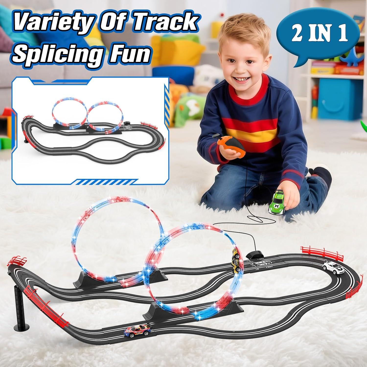 Juego de Pista de Coches de Slot Wupuaait 6m con 4 Coches