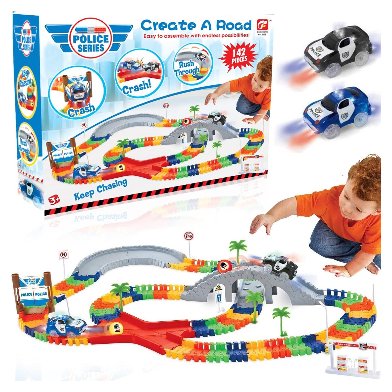 Pista Policial 142 Piezas Liberty Imports con Coches LED