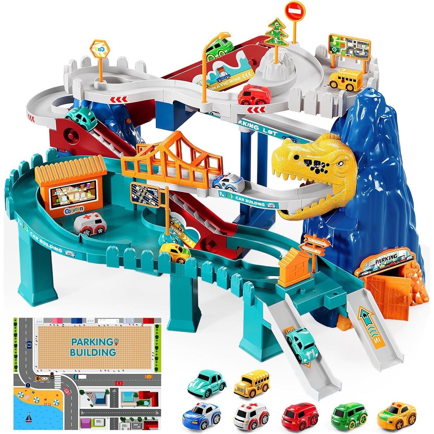 Set de Pistas de Carreras de Dinosaurios MSKOLER 29.5x16 cm