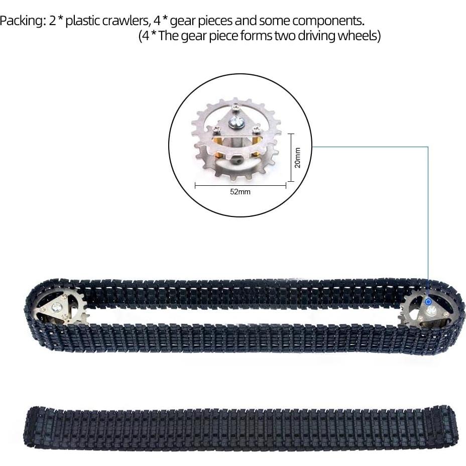 Kit de Ruedas Motrices y Orugas WiFi Robot 95cm DIY
