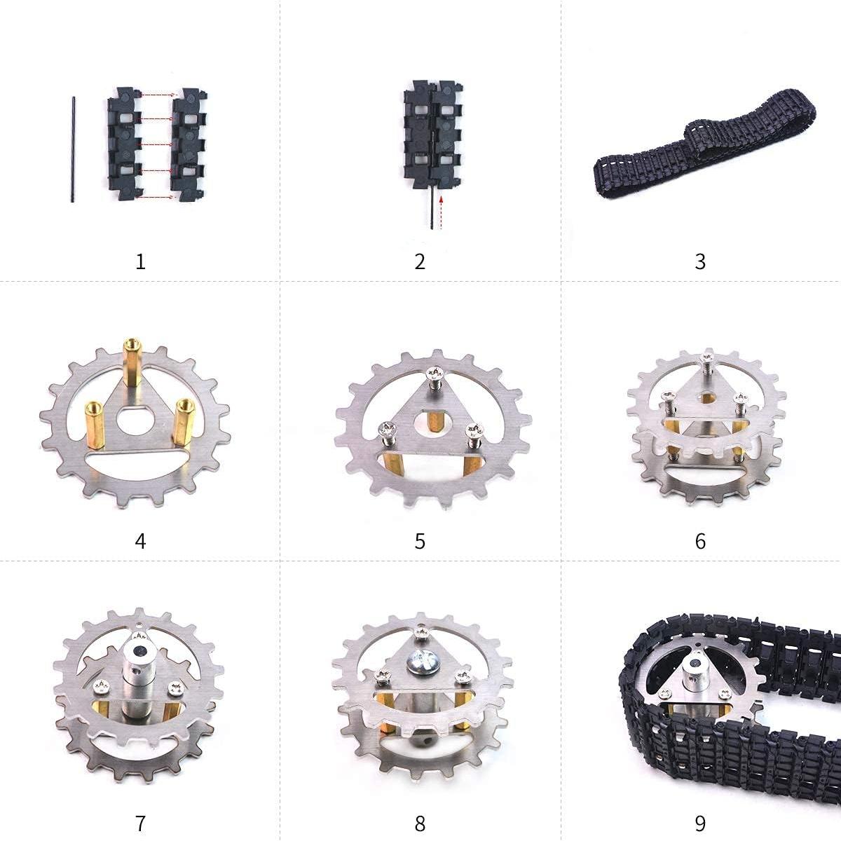 Kit de Ruedas Motrices y Orugas WiFi Robot 95cm DIY