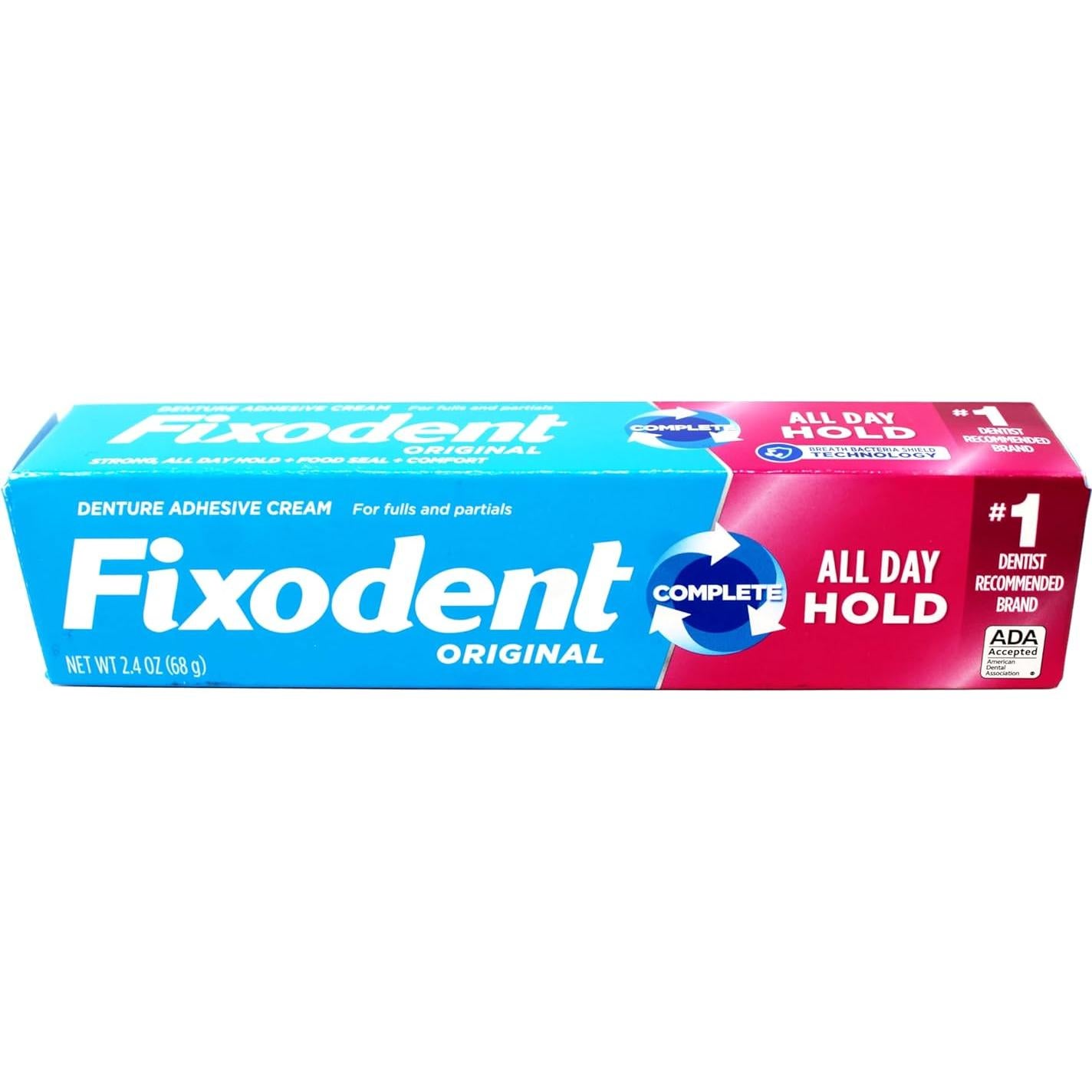 Crema Adhesiva para Dentaduras Fixodent 68g - Paquete de 6