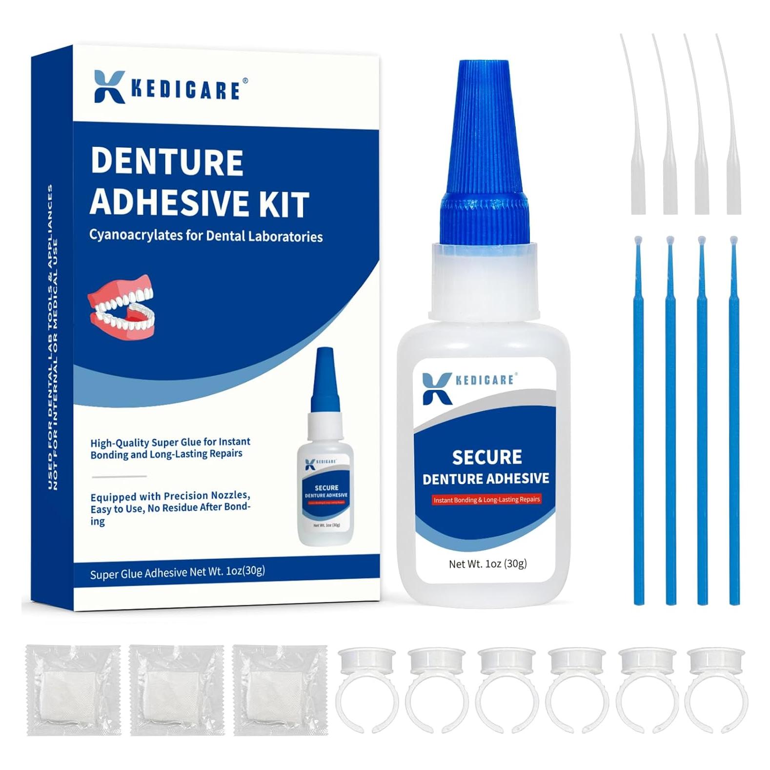 Kit de Pegamento para Reparación de Dentaduras Kedicare 30g