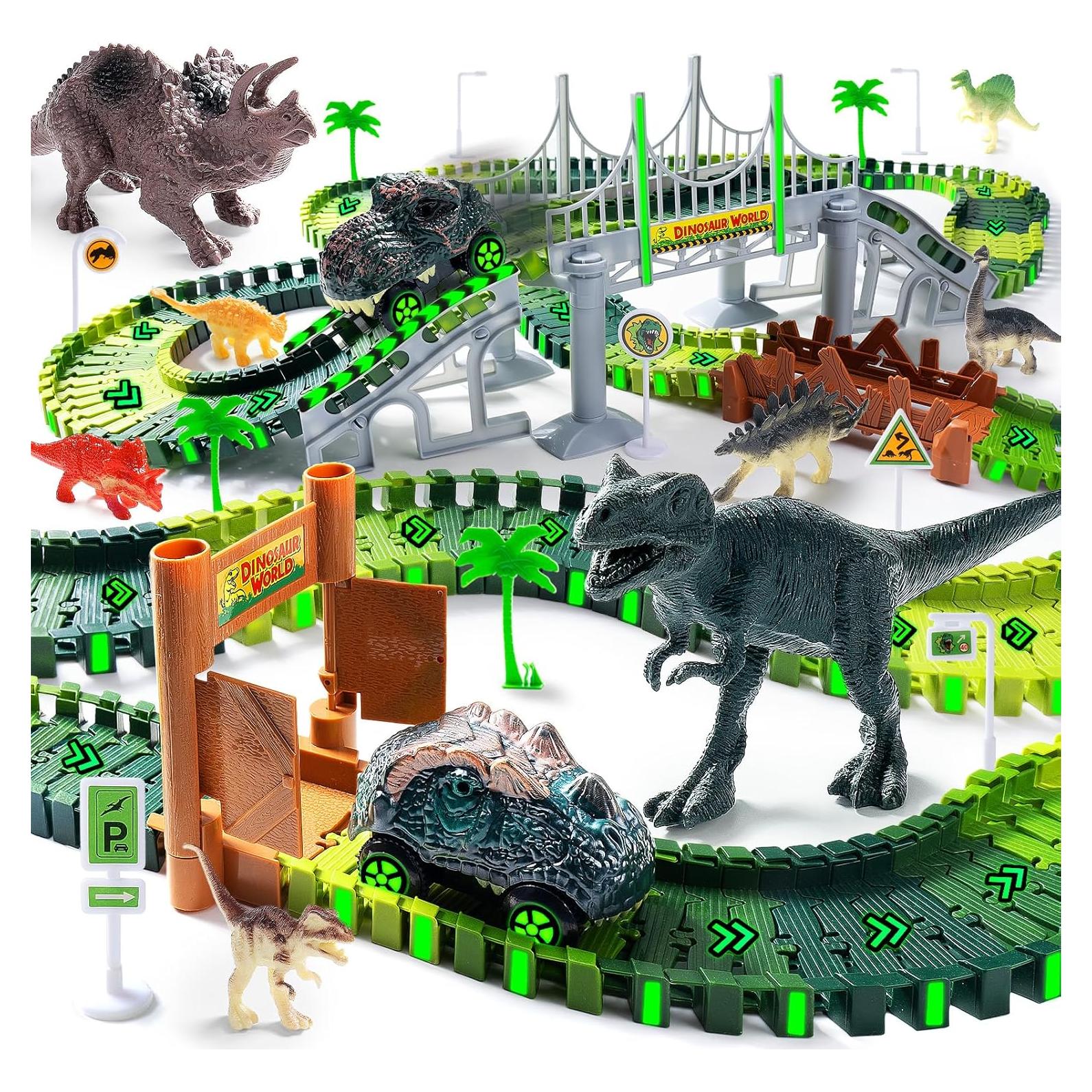 Conjunto de Pista de Carreras de Dinosaurios Coroiesty 218 Piezas