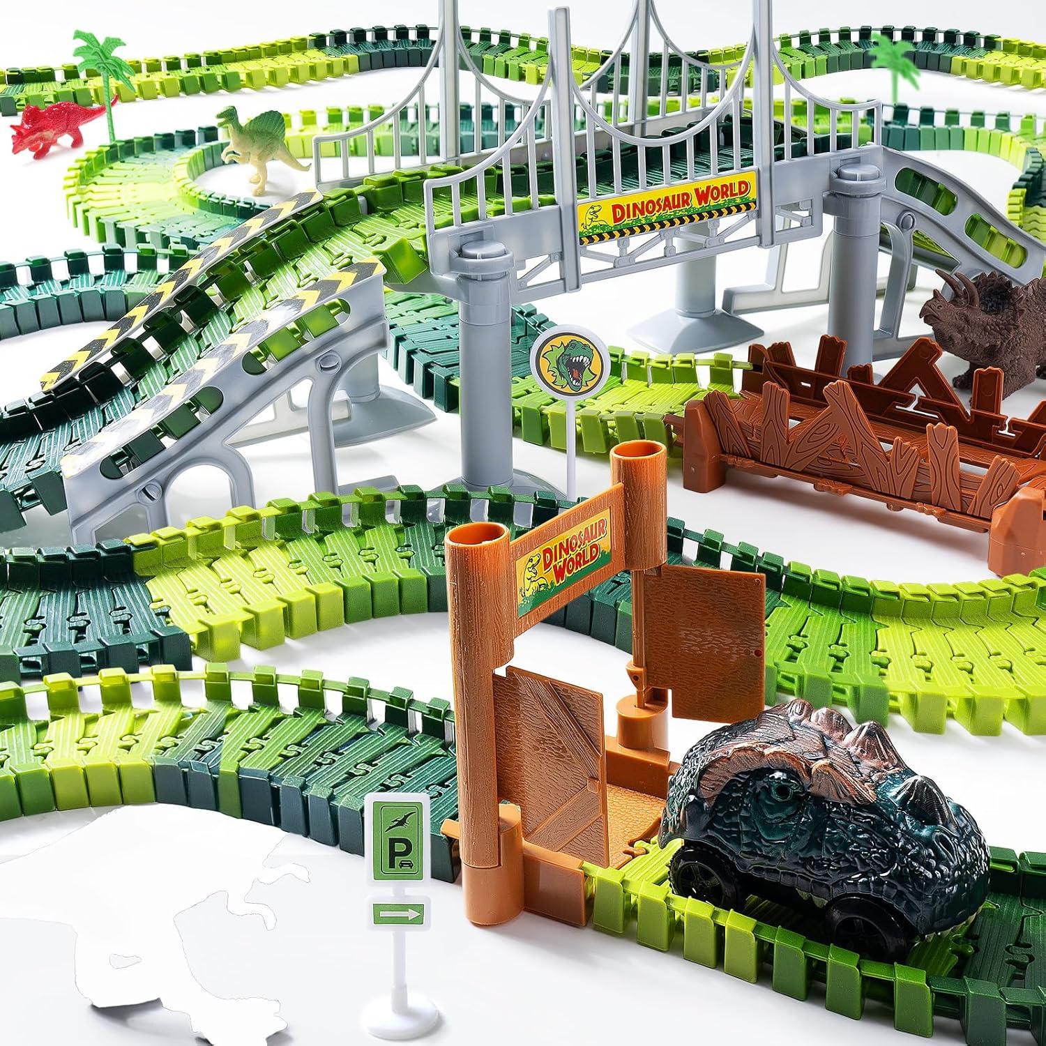 Conjunto de Pista de Carreras de Dinosaurios Coroiesty 218 Piezas