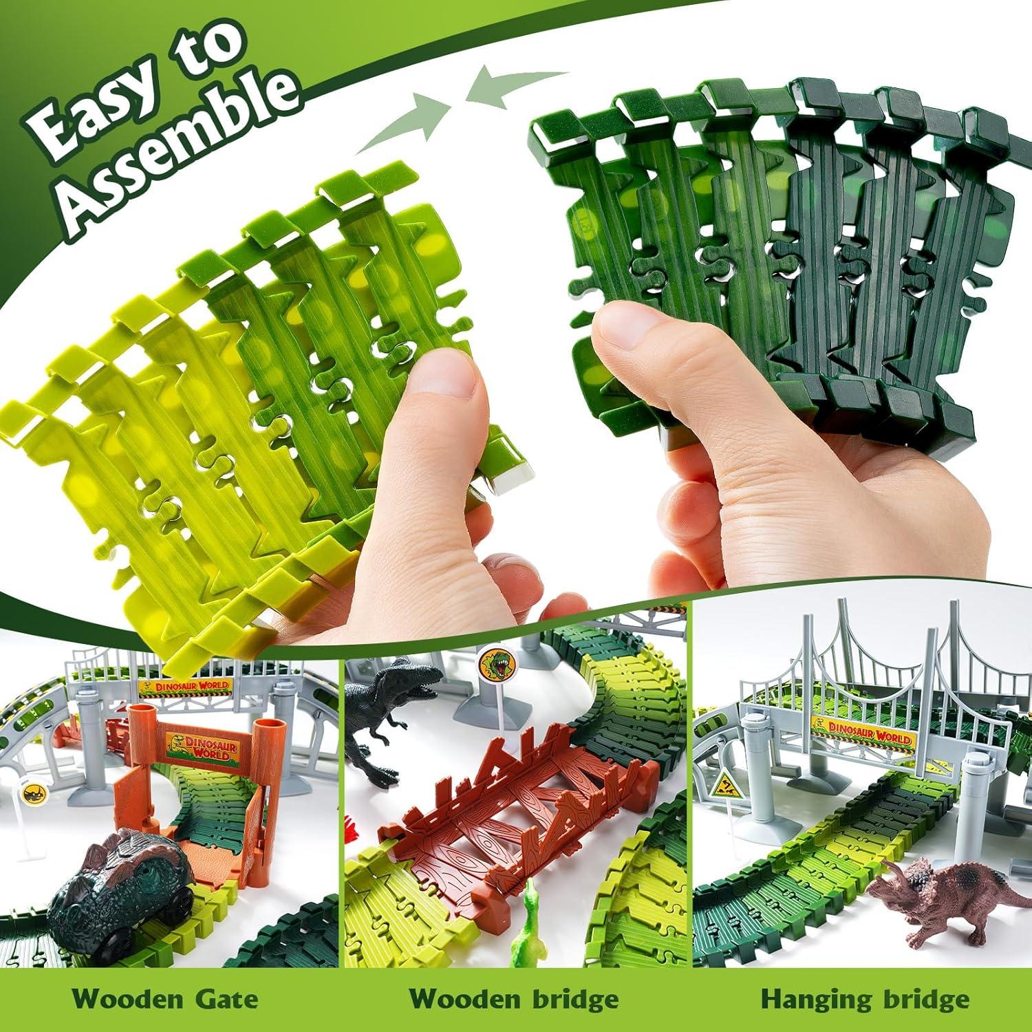 Conjunto de Pista de Carreras de Dinosaurios Coroiesty 218 Piezas