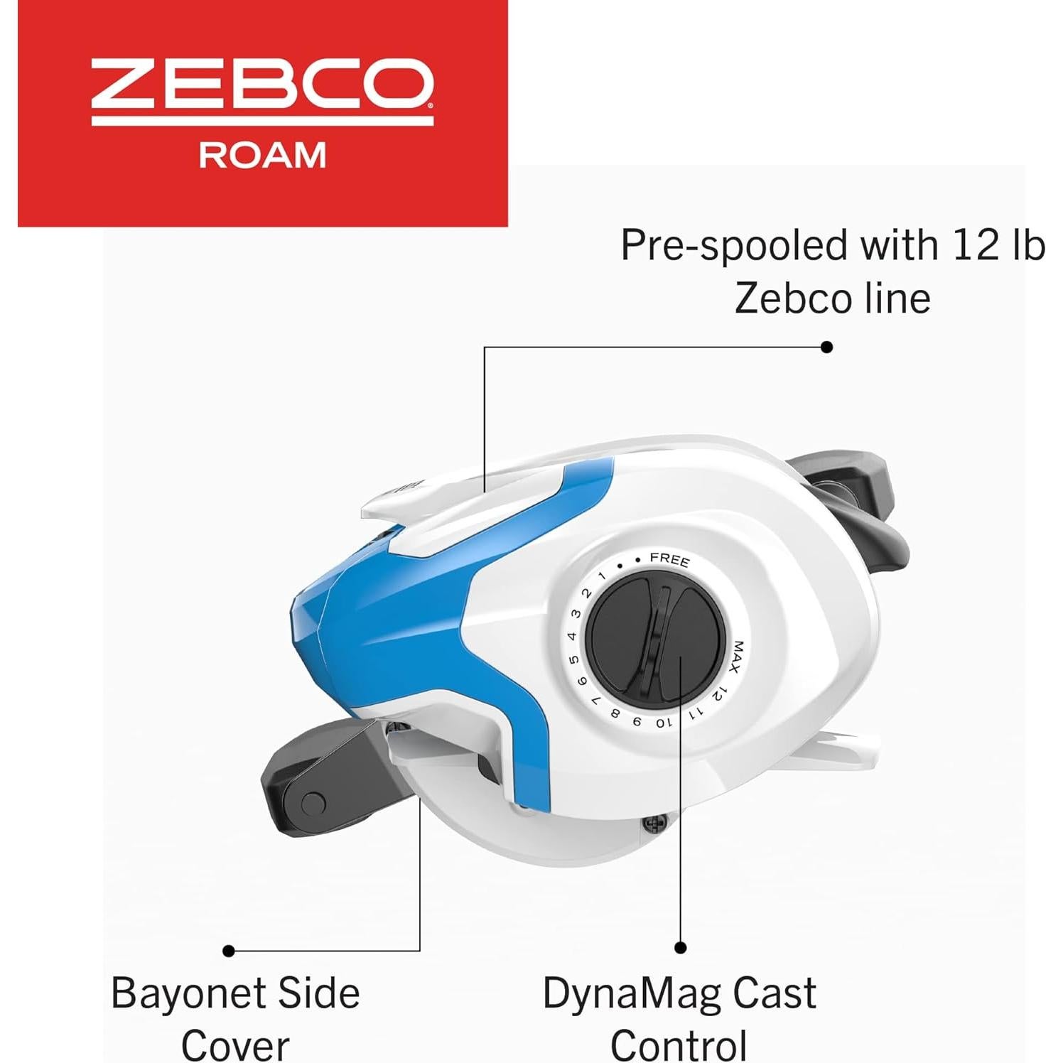 Combo de Caña de Pesca Zebco Roam 6.6' Fibra de Vidrio