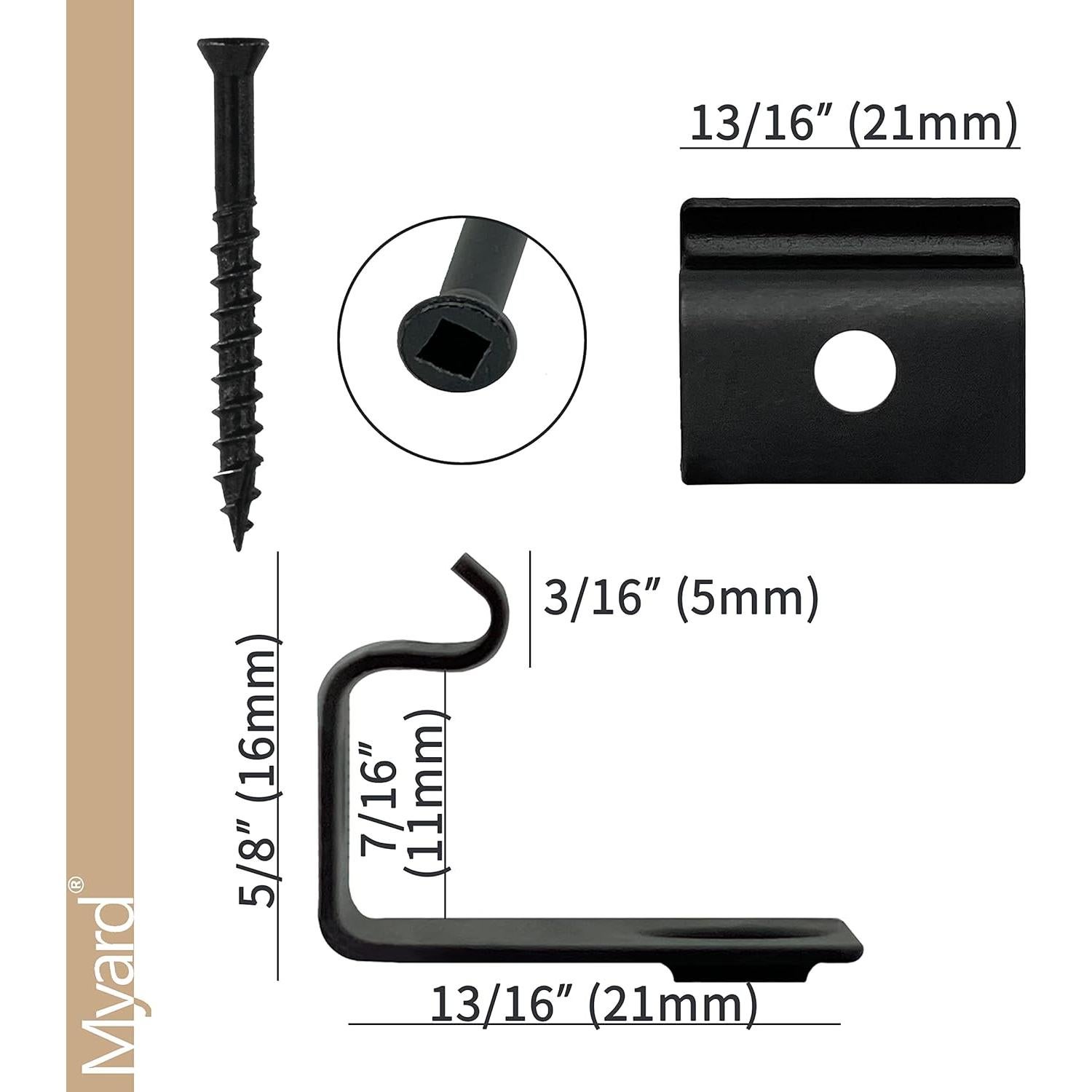 Clips de Inicio Myard de Acero Inoxidable 18 pcs para Decking