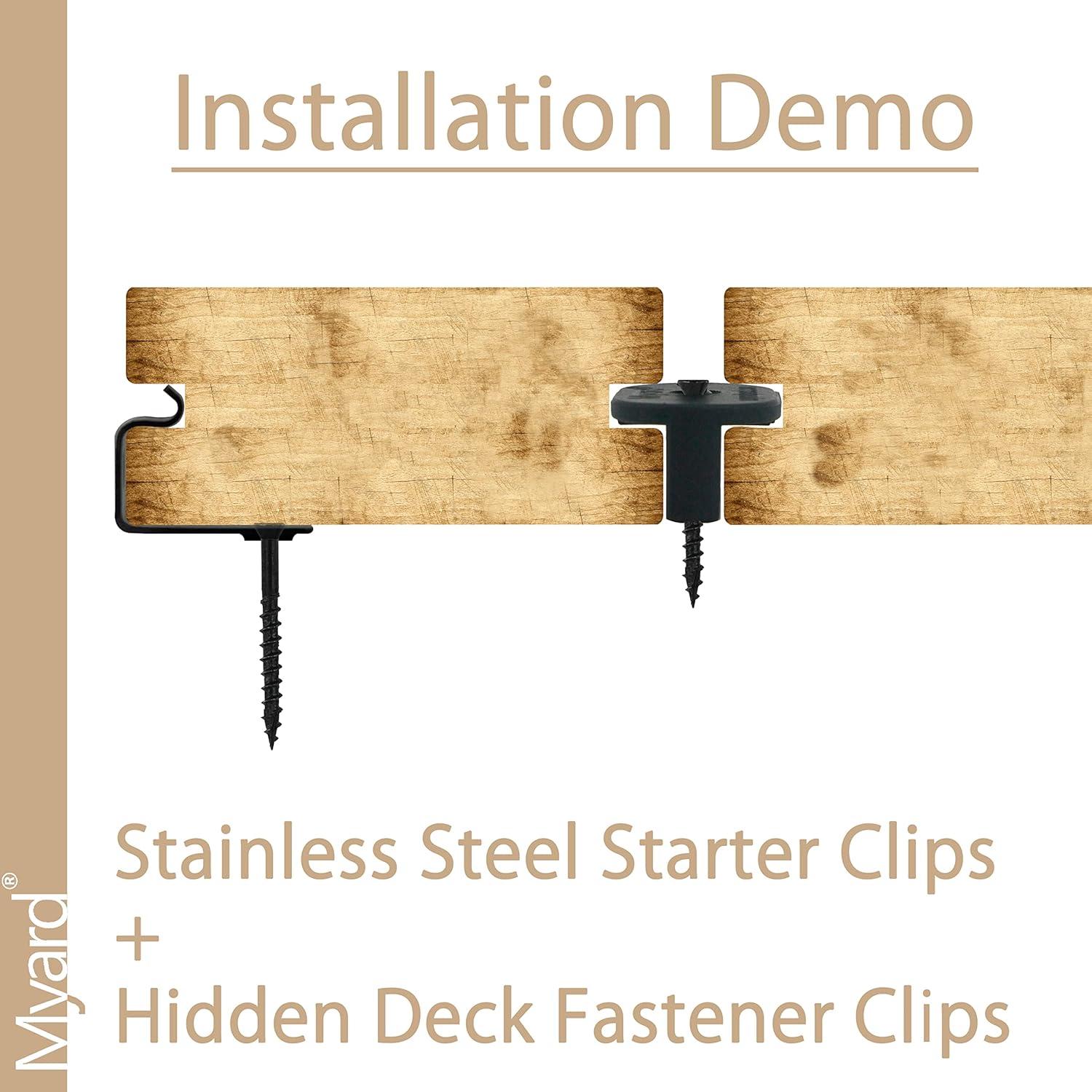 Clips de Inicio Myard de Acero Inoxidable 18 pcs para Decking