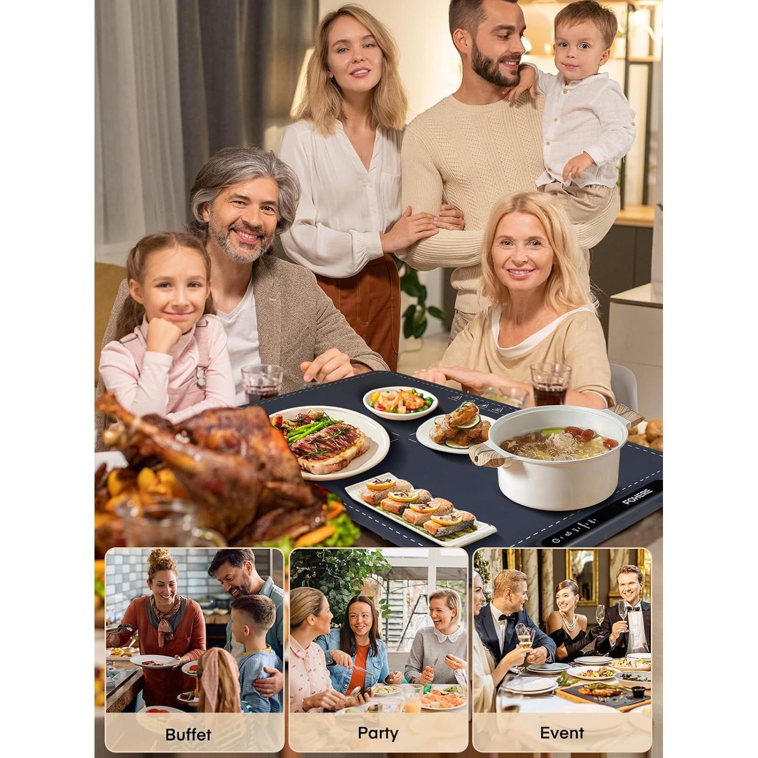 Manta Calentadora FOHERE 250W Silicona Grado Alimenticio Azul